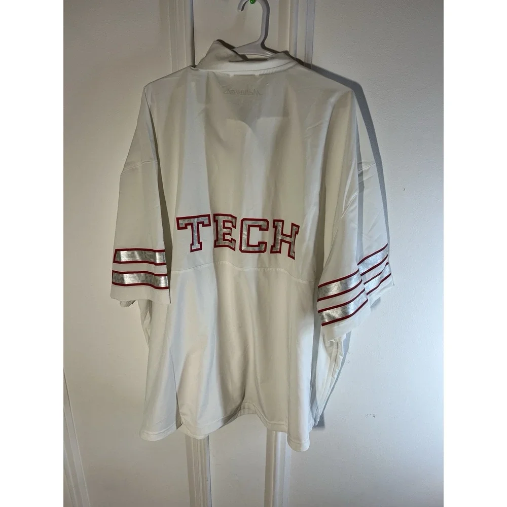 adidas Texas Tech Red Raiders Matadores 1/4 Zip Jacket 2XL White NWT JZ5848